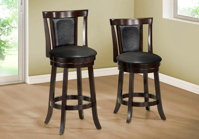 Barstool - 2Pcs / 43"H / Swivel / Cappuccino Bar Height - I 1287