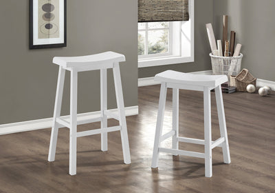 Barstool - 2Pcs / 24"H / White Saddle Seat - I 1533