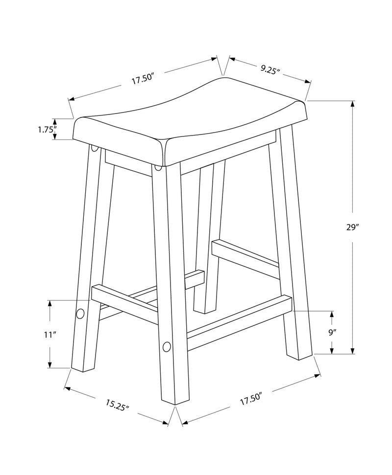 Barstool - 2Pcs / 29"H / White Saddle Seat - I 1534