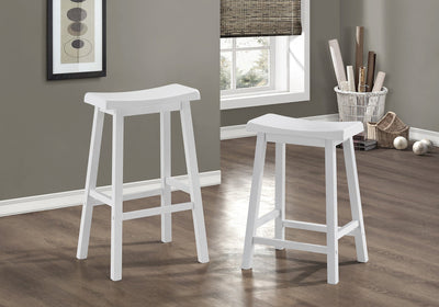 Barstool - 2Pcs / 29"H / White Saddle Seat - I 1534