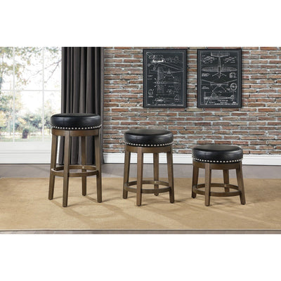 Westby Short Round Swivel Stool, Black - MA-5681BLK-18