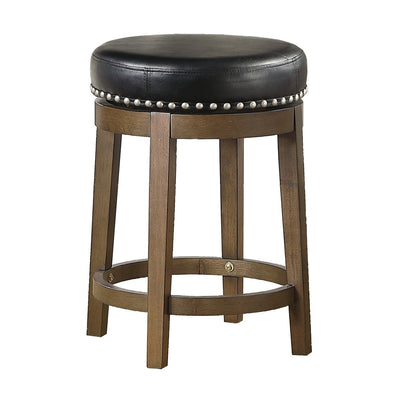 Westby Medium Round Swivel Counter Height Stool, Black - MA-5681BLK-24