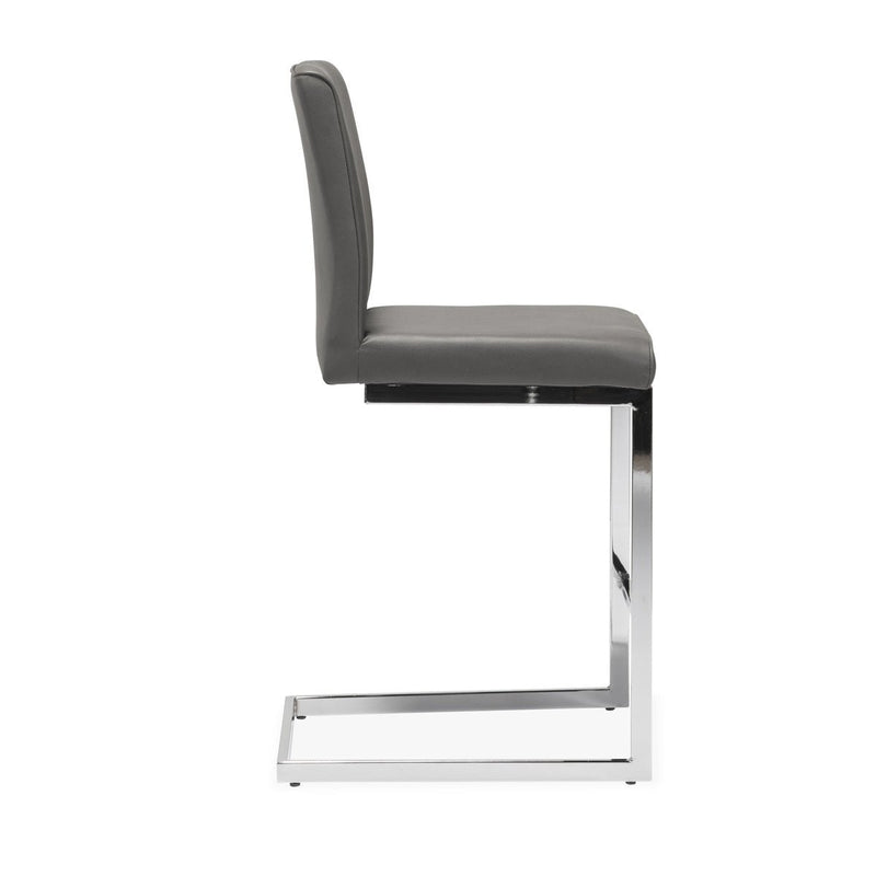 Shirelle Collection Counter Height Chair in Grey Leather - MA-6826-24