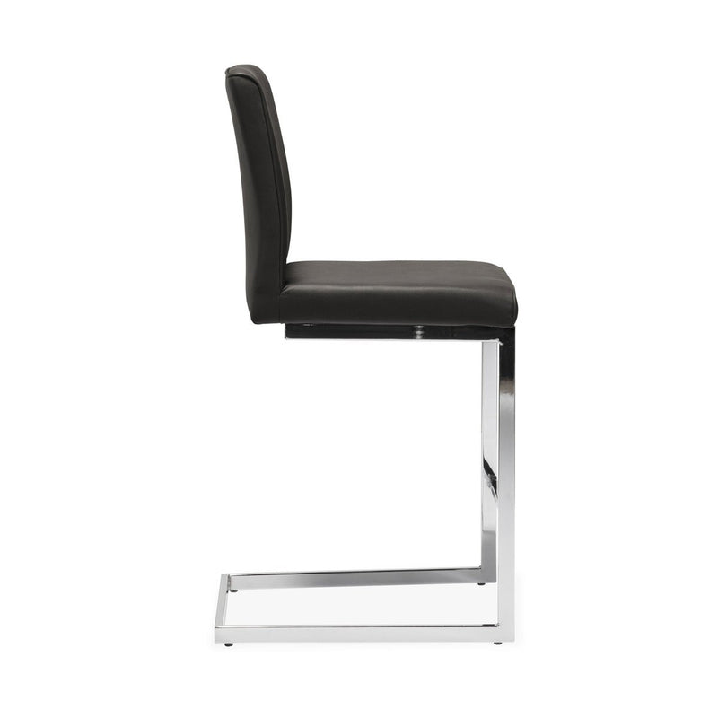 Shirelle Collection Counter Height Chair in Black Leather - MA-6826-24BK