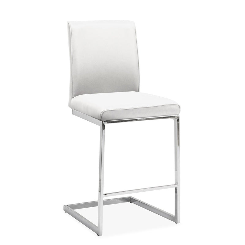 Shirelle Collection Counter Height Chair in White Leather - MA-6826-24WT