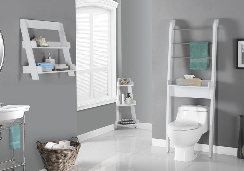 Bathroom Accent - 34"H / White Corner Etagere - I 3438