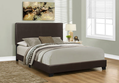 Bed - Queen Size / Dark Brown Leather-Look - I 5910Q