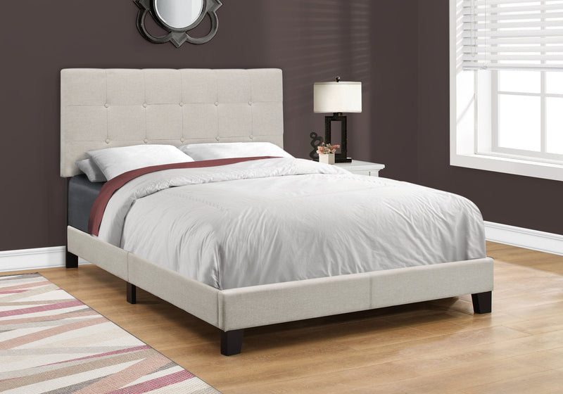 Bed - Full Size / Beige Linen - I 5921F