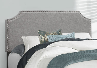 Bed - Full Size / Grey Linen With Chrome Trim - I 5925F