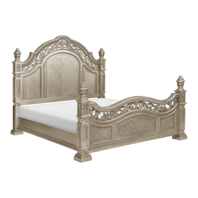 Catalonia Platinum Gold Queen Bed - MA-1824PG-1*