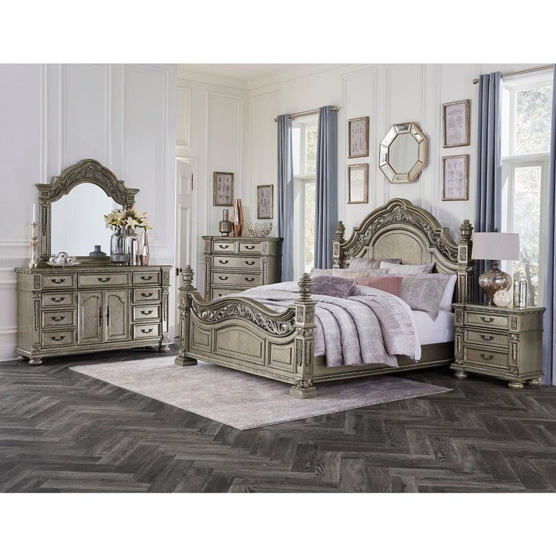 Catalonia Platinum Gold Queen Bed - MA-1824PG-1*