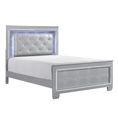 Allura Silver Queen Bed, LED Lighting - MA-1916-1*