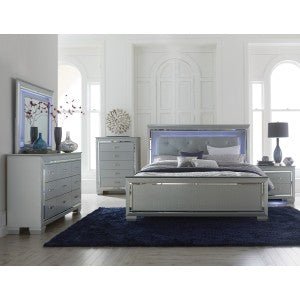 Allura Silver Eastern King Bed, LED Lighting - MA-1916K-1EK*