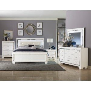 Allura White Queen Bed, LED Lighting - MA-1916W-1*