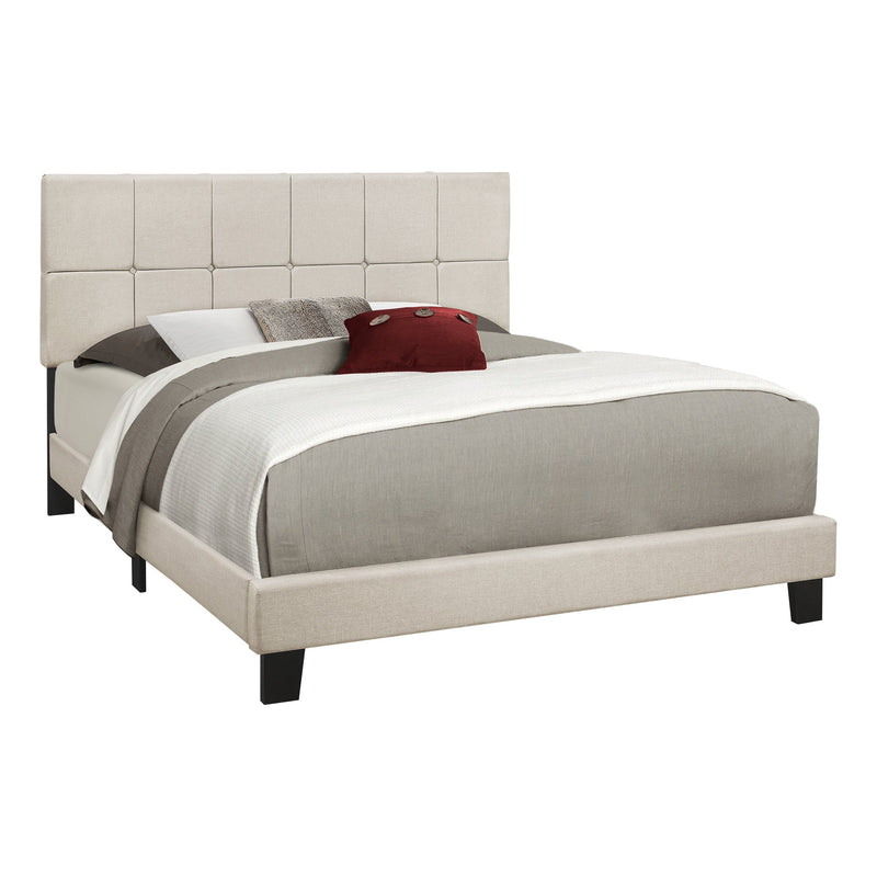 Bed - Queen Size / Beige Linen - I 5605Q