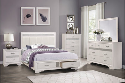 White Luster Bedroom Collection - MA-1505W-5pcsQ