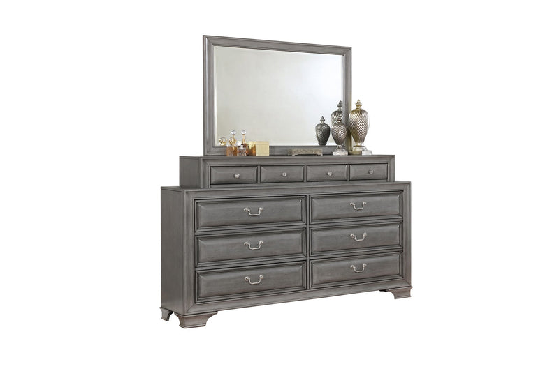 Milton Grey Wooden Dresser and Mirror