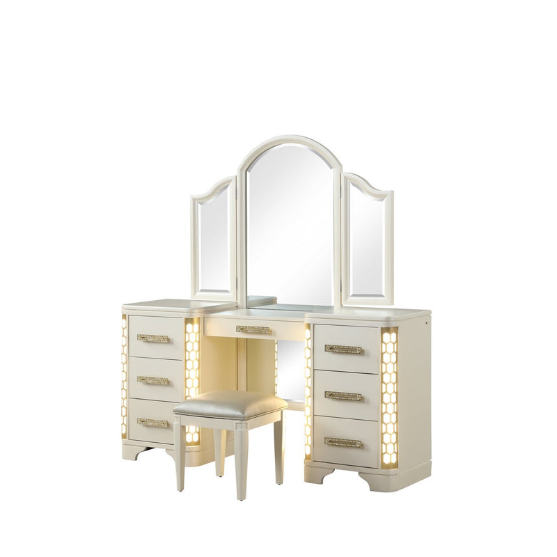 Jasmine Vanity Bedroom Set - ME-1291-5PCSV-K