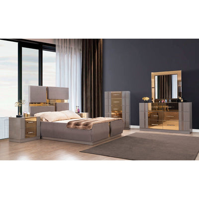 Lorenzo Grey Bedroom Set - ME-1341-5PCS-K