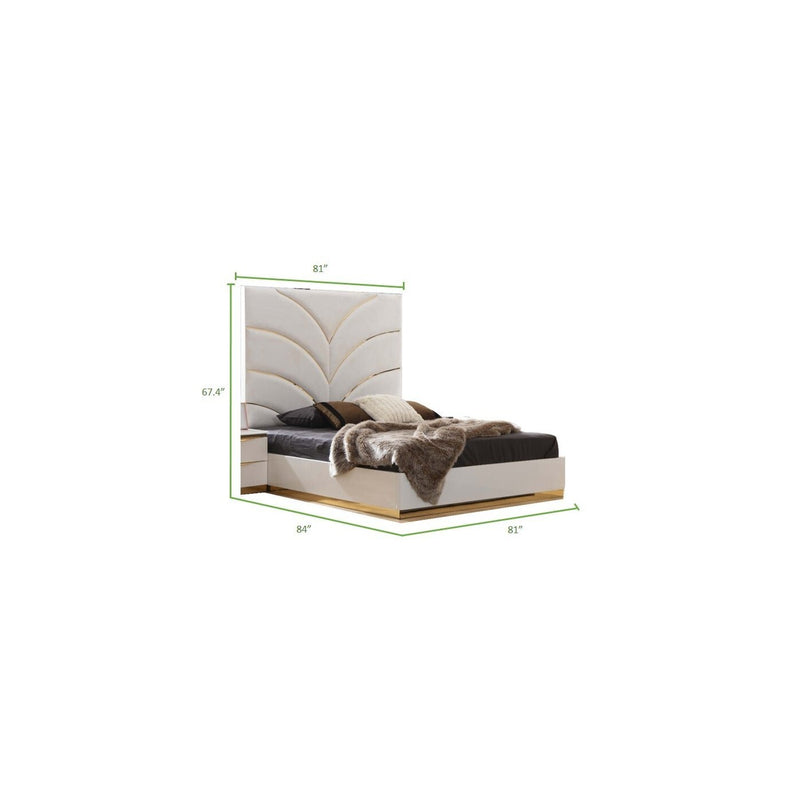 Laura White Platform Bed - ME-1401-K