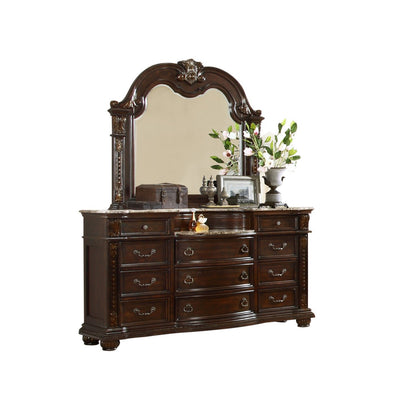 Roma Dark Walnut Dresser/Mirror - ME-391-DM-DW