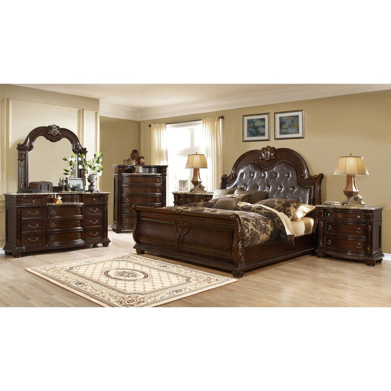 Roma Dark Walnut Dresser/Mirror - ME-391-DM-DW