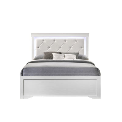 Brooklyn White Collection Double Platform Bed - ME-BrooklynW-D