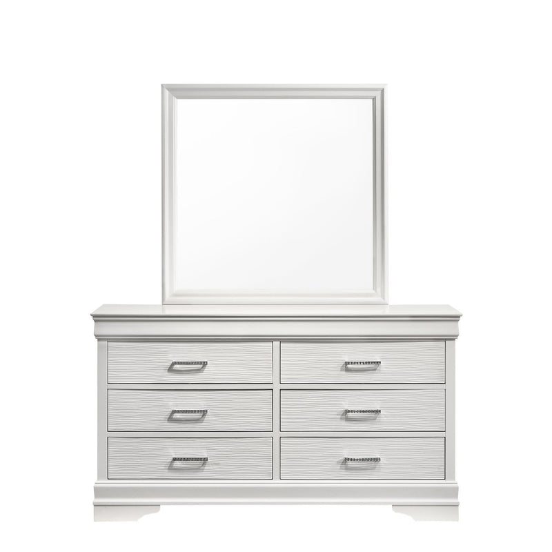 Brooklyn White Collection Dresser/Mirror - ME-BrooklynW-DM