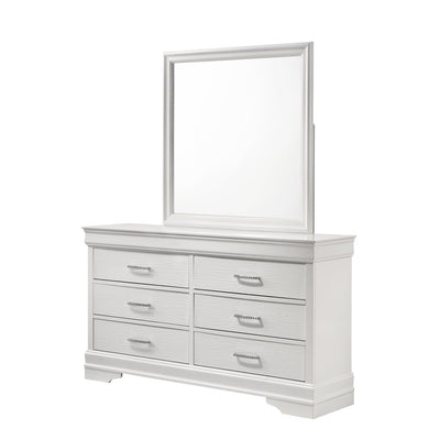 Brooklyn White Collection Dresser/Mirror - ME-BrooklynW-DM