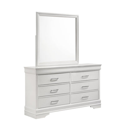 Brooklyn White Collection Dresser/Mirror - ME-BrooklynW-DM