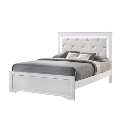 Brooklyn White Collection King Platform Bed - ME-BrooklynW-K