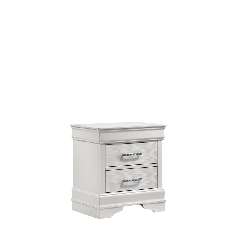 Brooklyn White Collection Nightstand - ME-BrooklynW-NS