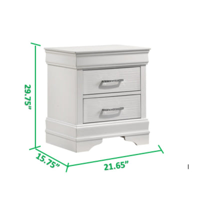 Brooklyn White Collection Nightstand - ME-BrooklynW-NS