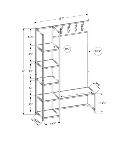 Bench - 72"H / Black / Black Metal Hall Entry - I 4510