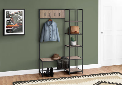 Bench - 72"H / Dark Taupe / Black Metal Hall Entry - I 4511