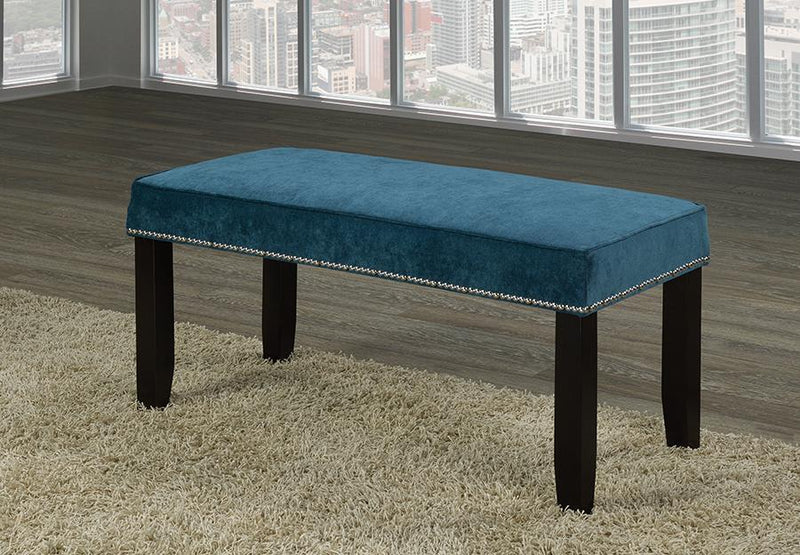 Velvet-Style Fabric Accessory with Wooden Legs and Nail Head Trim - R-895