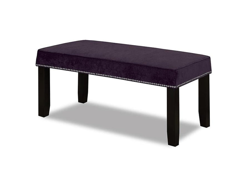 Velvet-Style Fabric Accessory with Wooden Legs and Nail Head Trim - R-895