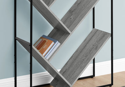 Bookcase - 60"H / Grey / Black Metal - I 2200