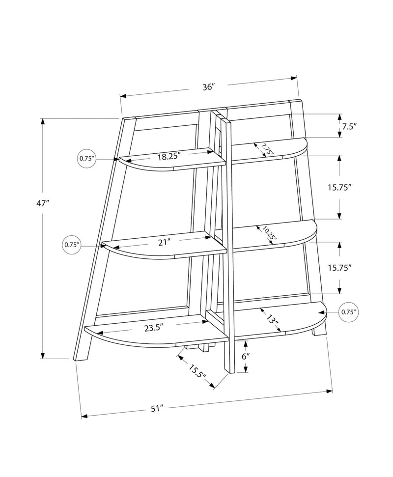 Bookcase - 48"H / Espresso Accent Etagere - I 2426