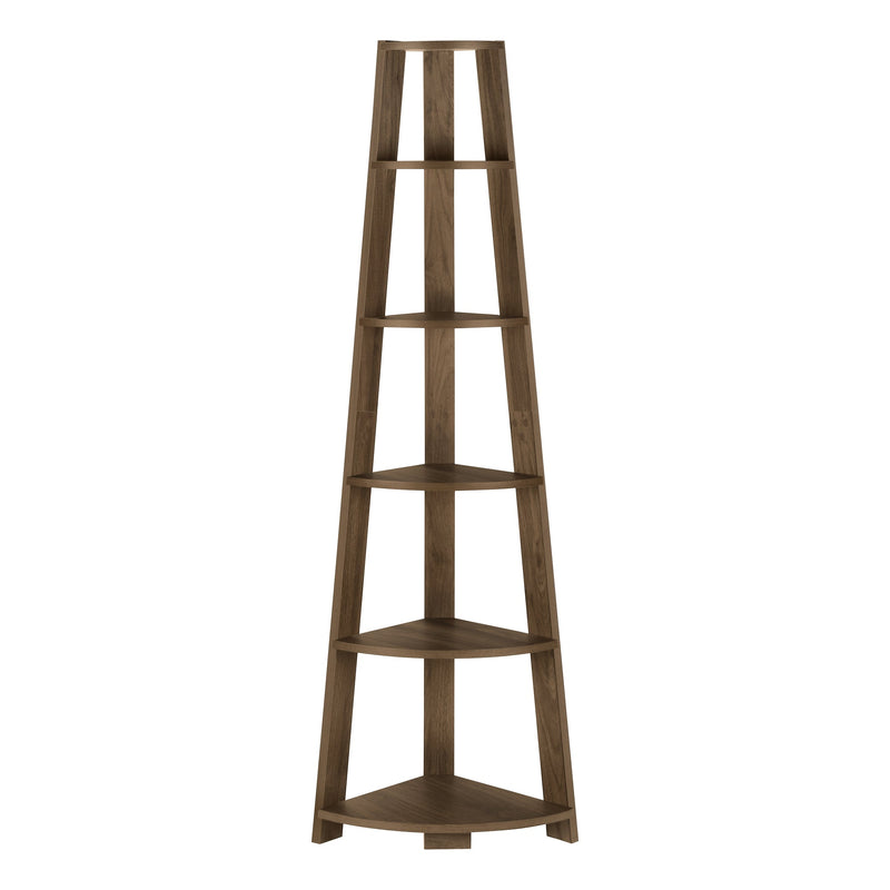 Bookcase - 72""H / Dark Walnut Corner Accent Etagere - I 2464