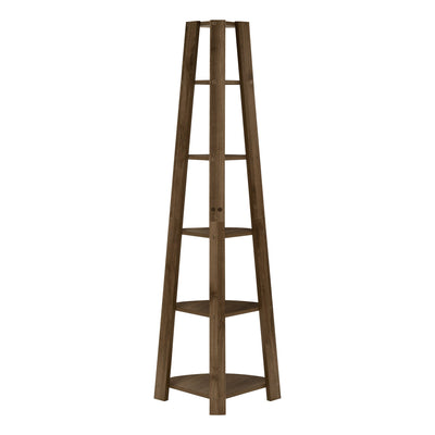 Bookcase - 72""H / Dark Walnut Corner Accent Etagere - I 2464