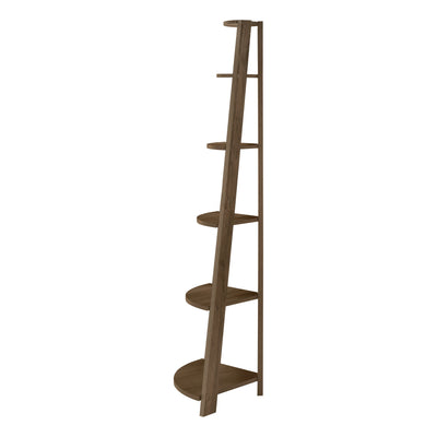 Bookcase - 72""H / Dark Walnut Corner Accent Etagere - I 2464