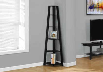 Bookcase - 72"H / Black Corner Accent Etagere - I 2499