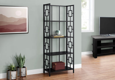 Bookcase - 62"H / Black / Black Metal Etagere - I 3615