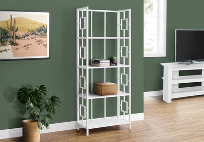 Bookcase - 62"H / White / White Metal Etagere - I 3618