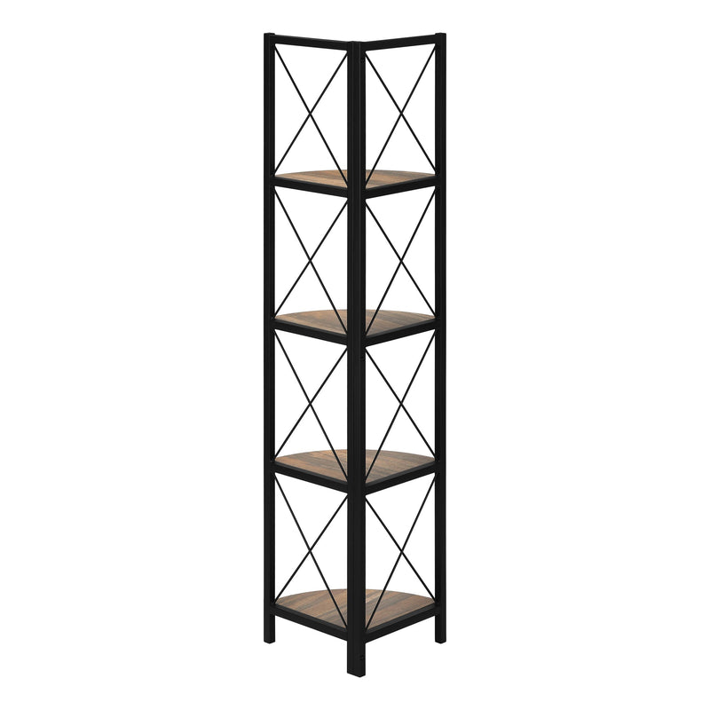 Bookcase - 60"H / Brown Reclaimed / Black Metal Corner - I 3646