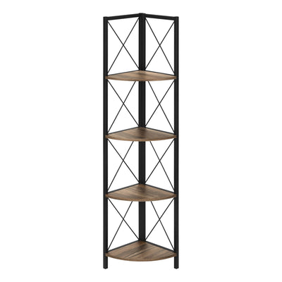 Bookcase - 60"H / Brown Reclaimed / Black Metal Corner - I 3646