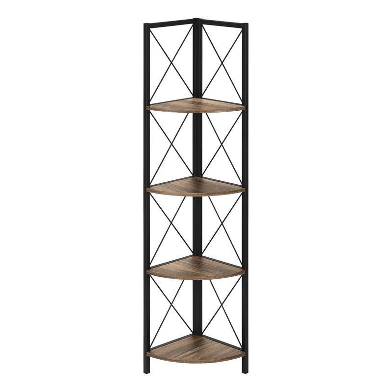 Bookcase - 60"H / Brown Reclaimed / Black Metal Corner - I 3646