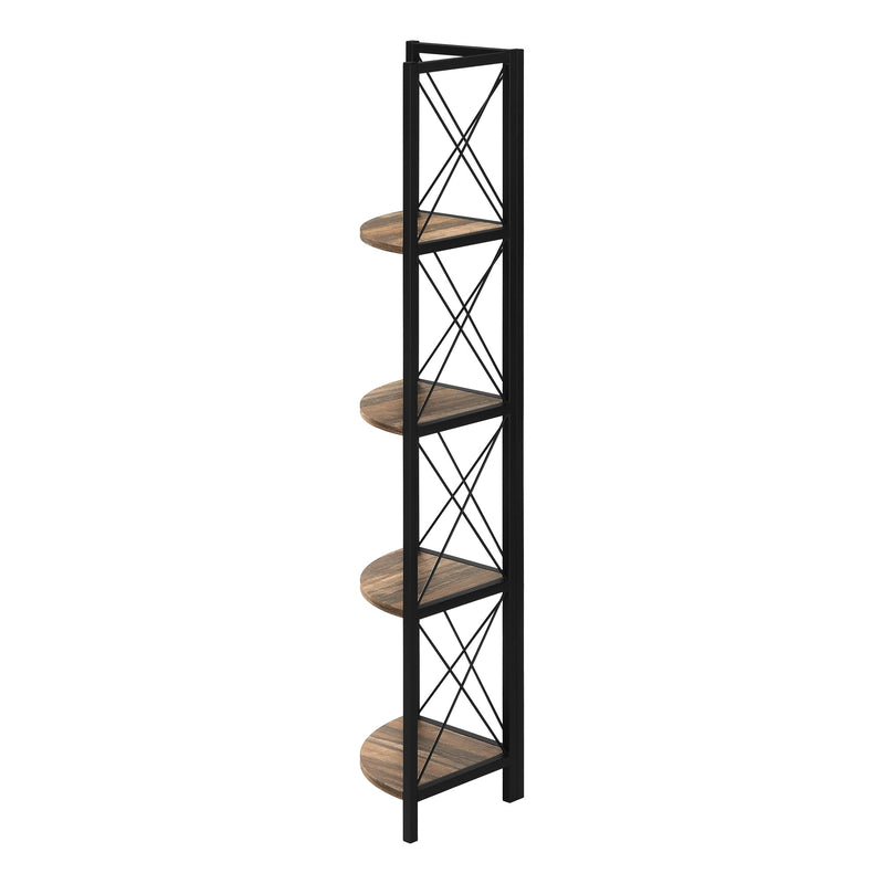 Bookcase - 60"H / Brown Reclaimed / Black Metal Corner - I 3646