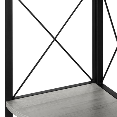 Bookcase - 60"H / Grey / Black Metal Corner Etagere - I 3647